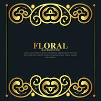 fundo floral decorativo luxuoso de ouro vetor