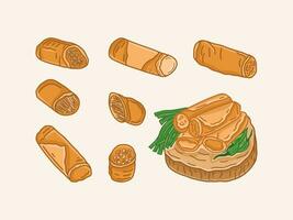 indonésio tradicional Comida vetor ilustração