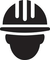 mínimo construção capacete ícone vetor silhueta, branco fundo 29