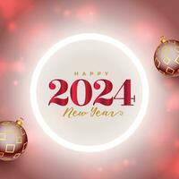 brilhando estilo 2024 Novo ano cinzento fundo com natal bola vetor