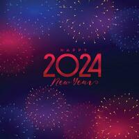 feliz Novo ano 2024 festa fundo com fogo de artifício celebração vetor