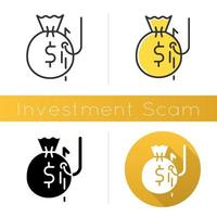 ícone de investimento fraudulento vetor