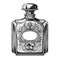 mulheres perfume retro cosméticos mão desenhado esboço vetor ilustração