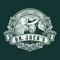 vintage hipster cannabis maconha plantar árvore Fazenda e jardim Jardim logotipo crachá ícone emblema Projeto ilustração círculo vetor