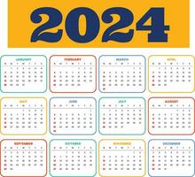 2024 escrivaninha calendário Projeto modelo vetor