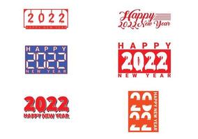 2022 modelo de pacote de design de logotipo de feliz ano novo 04 vetor