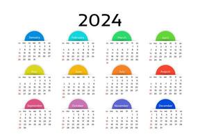 calendário para 2024 isolado em uma branco fundo vetor