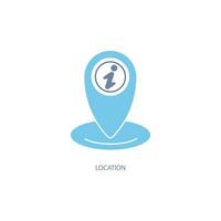 ícone de linha de conceito de localização. ilustração de elemento simples. design de símbolo de contorno de conceito de localização. vetor