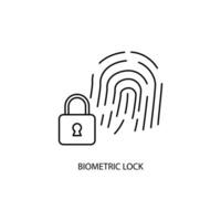 biométrico trava conceito linha ícone. simples elemento ilustração. biométrico trava conceito esboço símbolo Projeto. vetor