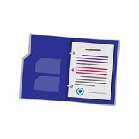 vetor plano Projeto do documento papel ou pasta carimbo em a azul fundo, documento gestão inscrição conceito, editável forma objeto cópia de espaço para texto e Projeto