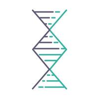 ícone de cor de hélice de DNA em forma de diamante violeta e turquesa vetor