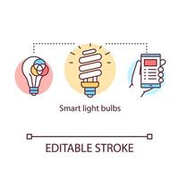 ícone do conceito de lâmpadas inteligentes vetor