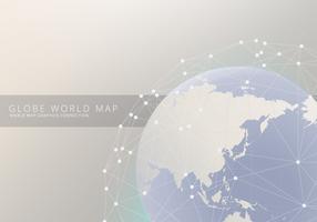 Mapa internacional do globo 3D vetor