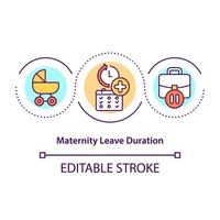 ícone de conceito de duração de licença maternidade vetor