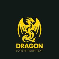 Dragão vetor ícone ilustração Projeto logotipo modelo, Dragão silhueta, Dragão emblema