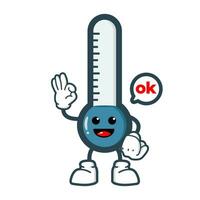 fofa termômetro mascote desenho animado personagem vetor