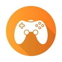 sala de jogos design plano laranja ícone de glifo de sombra longa vetor