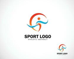 corre homem logotipo criativo cor abstrato pessoas esporte Atlético ícone ioga vetor