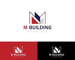 m construção logotipo criativo carta m placa símbolo vetor