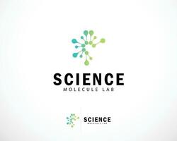 molécula logotipo criativo Ciência laboratório biologia tecnologia rede conectar ícone Projeto círculo digital vetor