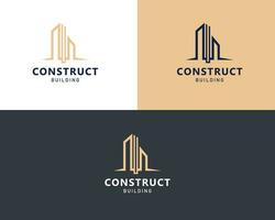 construir logotipo criativo linha real Estado construção cidade o negócio finança vetor