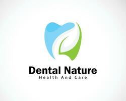 dental natureza logotipo sair médico saúde e Cuidado clínica Projeto conceito vetor