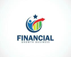 crescimento dinheiro logotipo criativo financeiro acima símbolo seta ícone conceito investimento consultar o negócio vetor