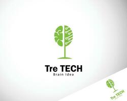 árvore tecnologia logotipo criativo rede cérebro inteligente inovação ícone Projeto conectar rede o negócio vetor