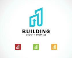 construção logotipo criativo financeiro logotipo criativo linha crescimento o negócio vetor