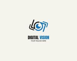 digital visão logotipo criativo Câmera placa símbolo vetor