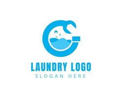 lavanderia logotipo criativo serviço logotipo vetor