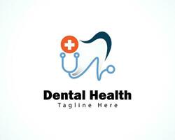 dental saúde logotipo criativo médico mais Projeto conceito vetor
