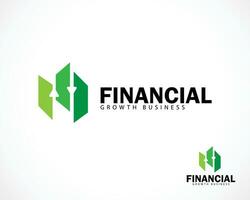 financeiro logotipo criativo crescimento o negócio ícone símbolo seta investimento m logotipo vetor