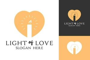 amor a brilhante luz vela logotipo Projeto vetor
