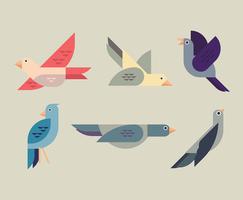 Conjunto de Clipart de aves vetor