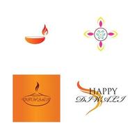 ilustração do logotipo de vetor sobre o tema da tradicional celebração do feliz diwali