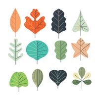 Coleção de folhas simples com estilo escandinavo vetor