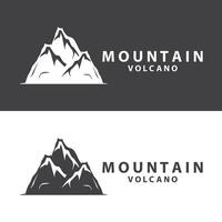 vulcão logotipo Projeto inspiração natural cenário vulcão erupção montanha elegante Prêmio vetor