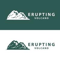 vulcão logotipo Projeto inspiração natural cenário vulcão erupção montanha elegante Prêmio vetor