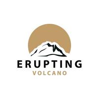 vulcão logotipo Projeto inspiração natural cenário vulcão erupção montanha elegante Prêmio vetor