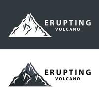 vulcão logotipo Projeto inspiração natural cenário vulcão erupção montanha elegante Prêmio vetor