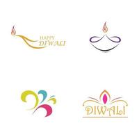 ilustração do logotipo de vetor sobre o tema da tradicional celebração do feliz diwali