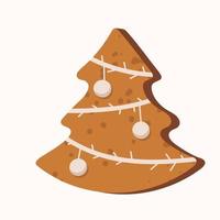 ilustração em vetor pão de mel em forma de árvore de natal