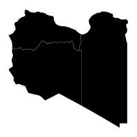 Líbia mapa com províncias. vetor ilustração.
