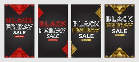 coleção de promoção de histórias de mídia social de venda de black friday vetor