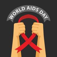 vetor de ilustração do dia mundial da aids plana