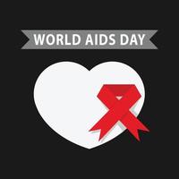 vetor de ilustração do dia mundial da aids com lareira plana
