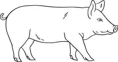 porco linear logotipo ícone. porco silhueta. porco pictograma ícone vetor. vetor linear ilustração do porco silhueta. carne de porco vetor ícone. vetor ilustração. linha arte. ai gerado ilustração.