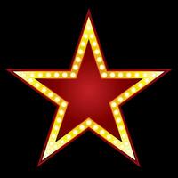 símbolo do grande vermelho Estrela em Preto fundo vetor
