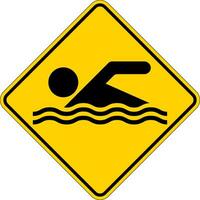 água segurança placa aviso prévio -natação área vetor